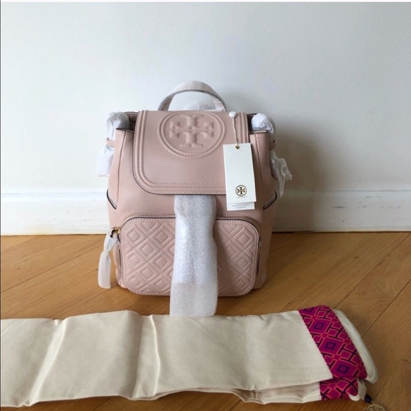 tory burch fleming backpack shell pink